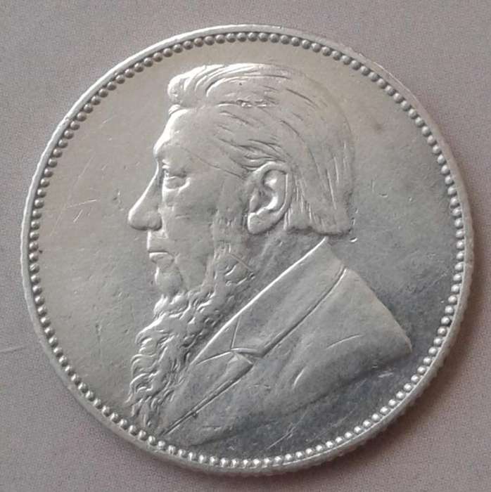 1892 ZAR Kruger silver shilling with VF+ Details