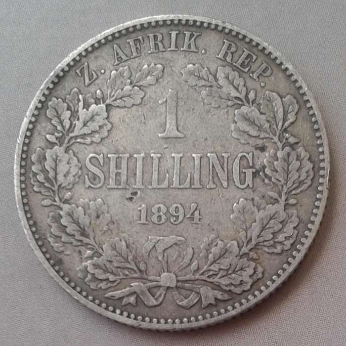 1894 ZAR Kruger silver shilling in very fine