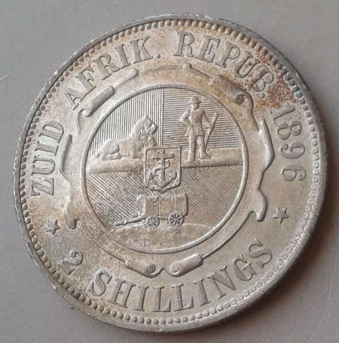 1896 ZAR Kruger silver 2 Shillings in XF+