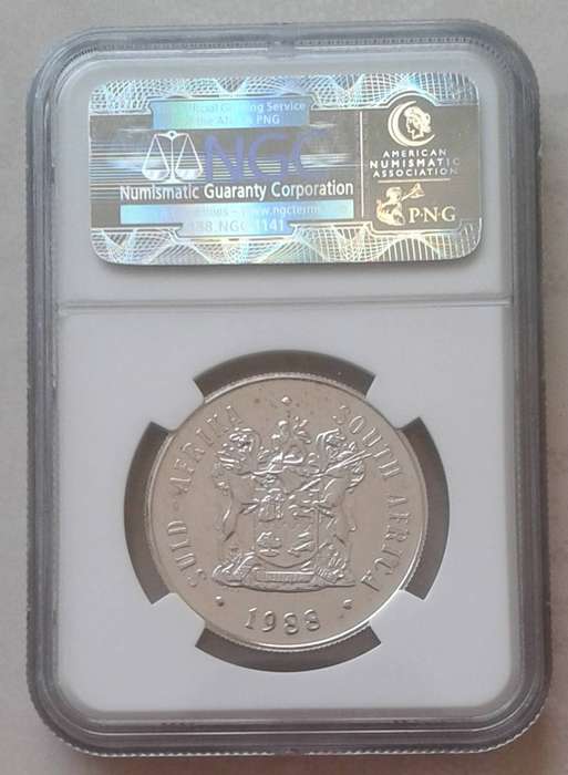 Lustrous 1988 Dias uncirculated silver R1 NGC MS65 (mintage: 7091)