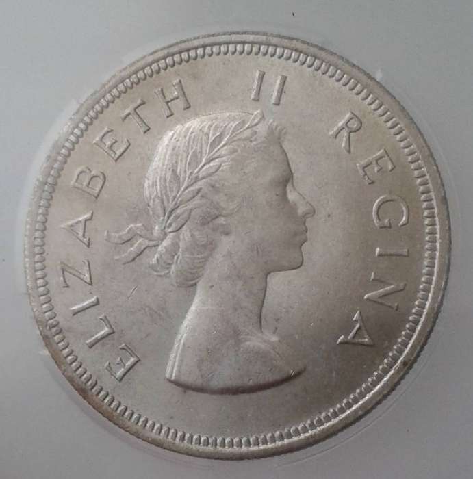 1958 Union silver 2 1/2 Shillings SANGS MS61