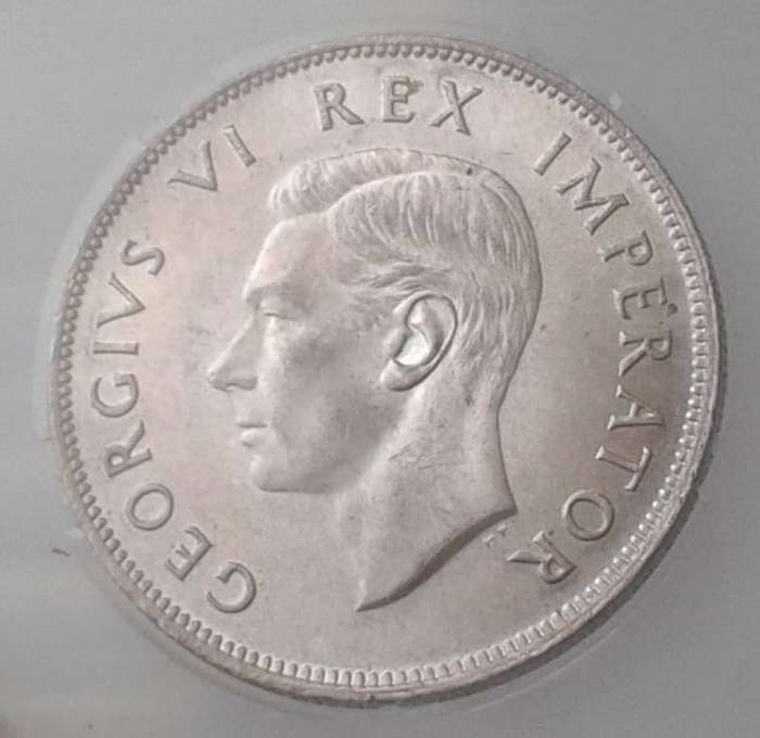 1942 Union silver 2 1/2 Shillings SANGS MS62