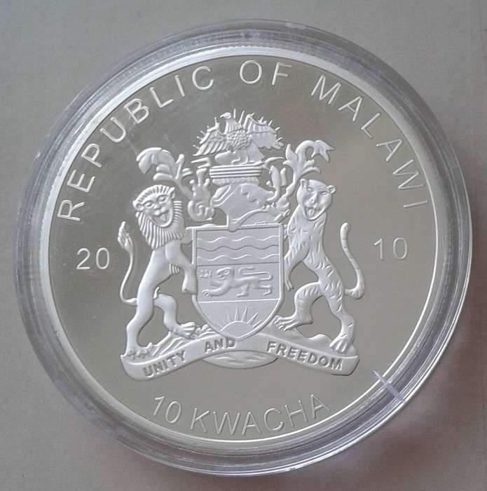 Scarcer 2010 Malawi Birds of Prey proof 10 Kwacha (California Condor)
