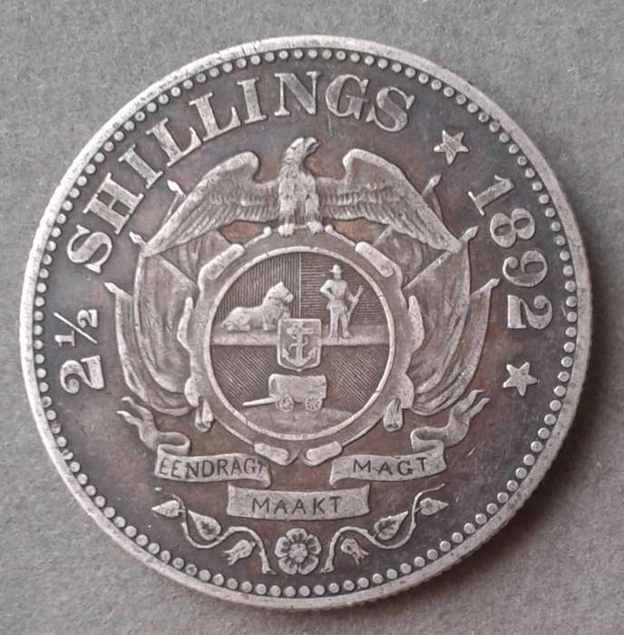 1892 ZAR Kruger silver 2 1/2 Shillings (low mintage)