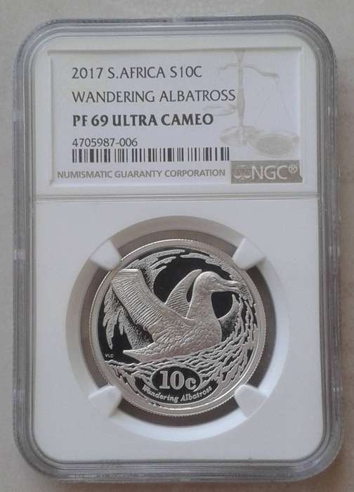 2017 Wandering Albatross proof 1/2oz silver 10c NGC PF69 Ultra Cameo (Pop 2) mintage: 232