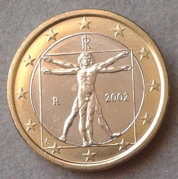 Uncirculated 2002 Italy 1 Euro