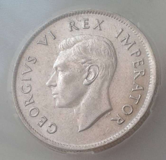 Nice 1937 union silver 2 Shillings SANGS MS61