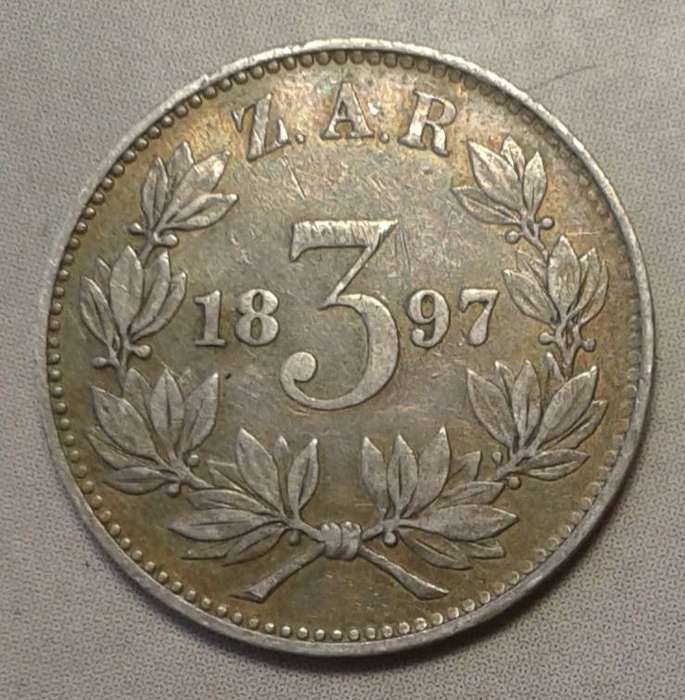Decent 1897 ZAR Kruger silver tickey