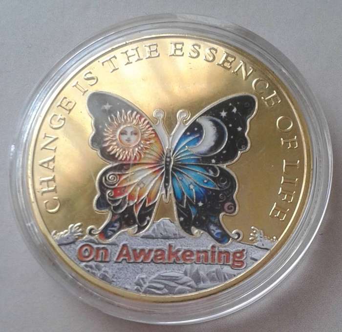 Butterfly transformation novelty coin - (40mm)