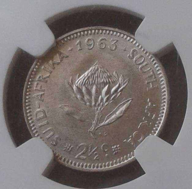 1963 Republic uncirculated silver 2 1/2c NGC MS66 (low mintage)