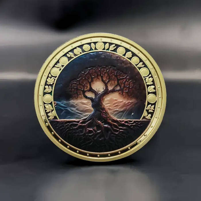 Nice Tree of Life inspirational challenge novelty coin-(40mm)