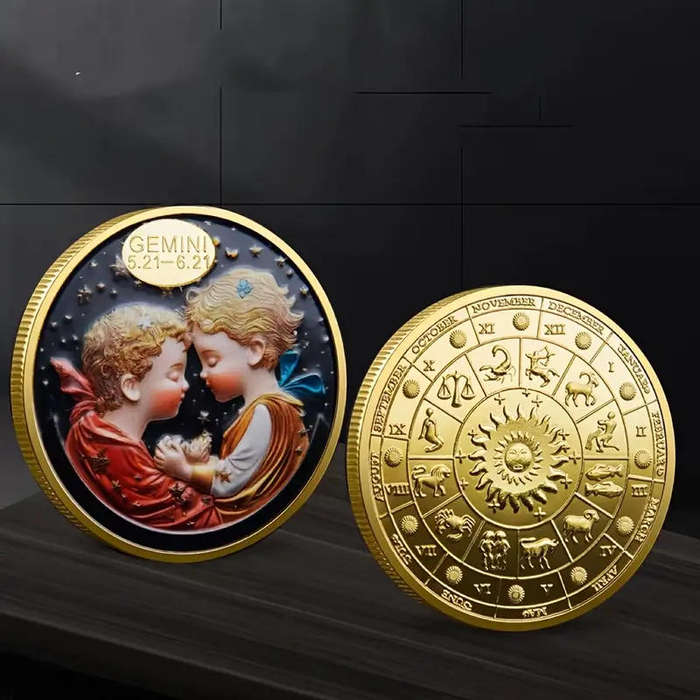 Cute Gemini Zodiac sign commemorative novelty coin (40mm)