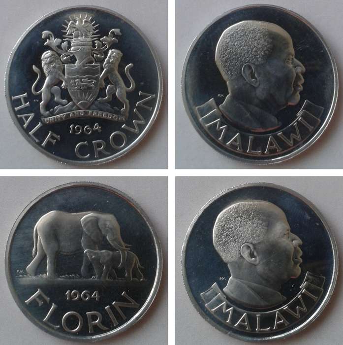 1964 Malawi proof set of 4 coins in box (mintage: 10000)