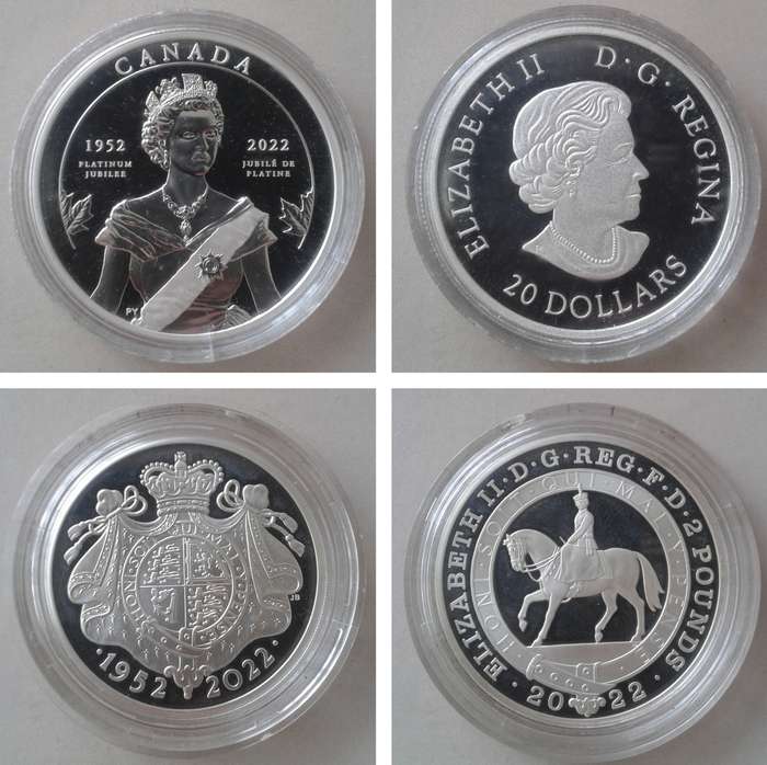 2002 Queen Elizabeth II Platinum Jubilee proof 1oz silver coin set in case (mintage: 5500)