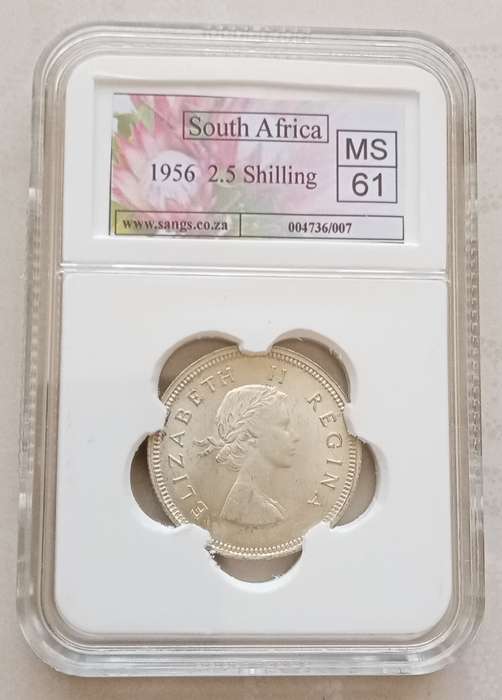 1956 Union silver 2 Shillings SANGS MS61 (Mint State)