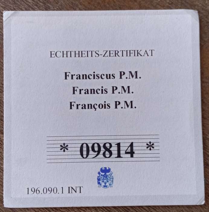 Large 70mm encapsulated Pope Francis silver plated proof medal incl.certificate