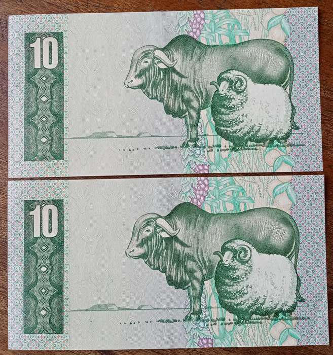 Lot of x5 GPC de Kock 1984 sequential R10 notes in crisp AU