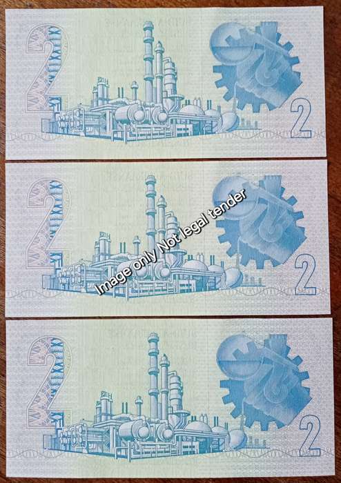 Set of x3 GPC de Kock 1980s R2 notes in sequence (AU+)