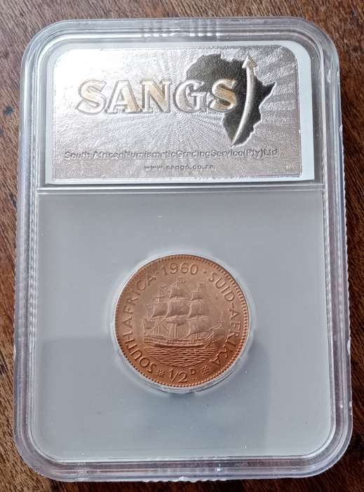 1960 Union 1/2 penny SANGS MS64 RD