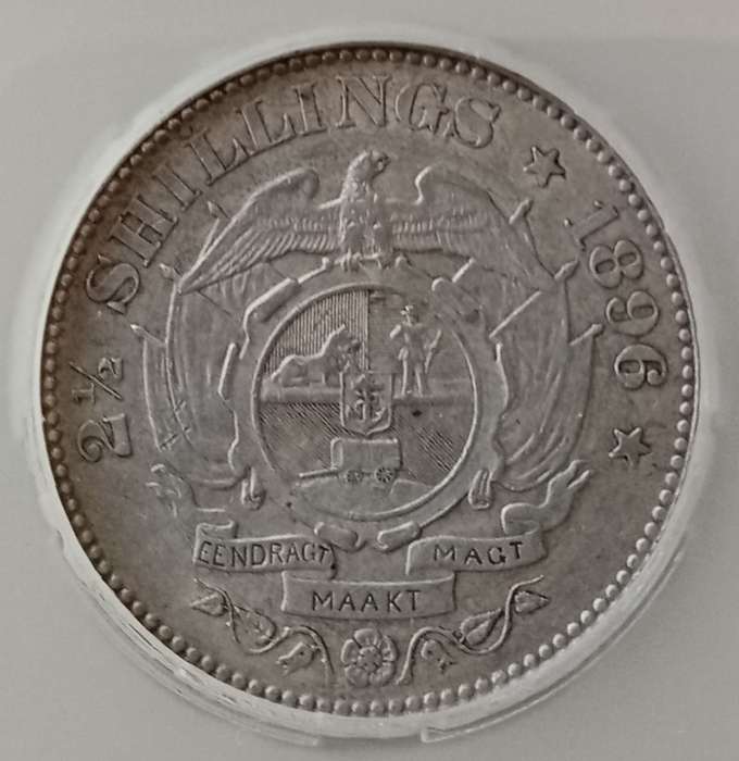 Nice 1896 ZAR Kruger silver 2 1/2 Shillings SANGS AU50