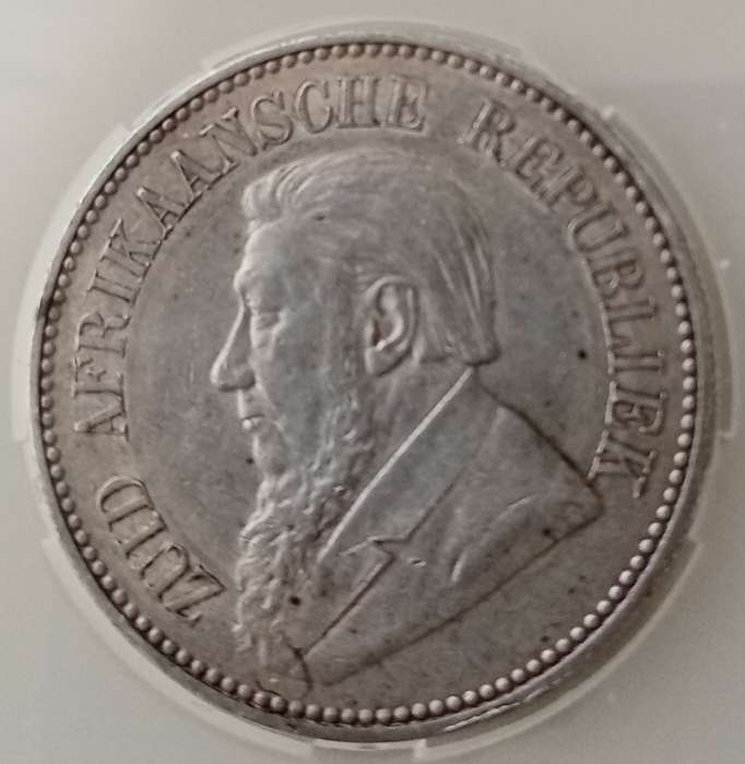 Nice 1896 ZAR Kruger silver 2 1/2 Shillings SANGS AU50