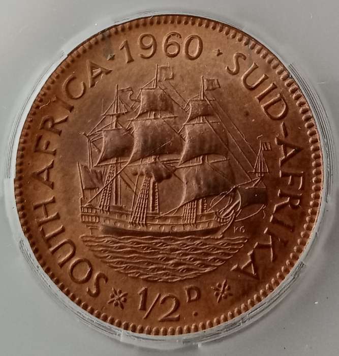 1960 Union 1/2 penny SANGS MS64 RD