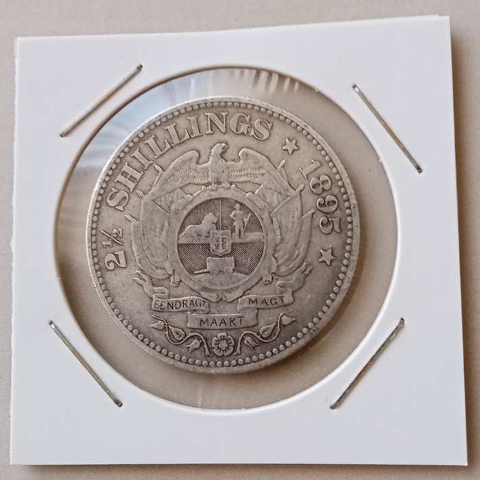 Decent 1895 ZAR Kruger silver 2 1/2 Shillings