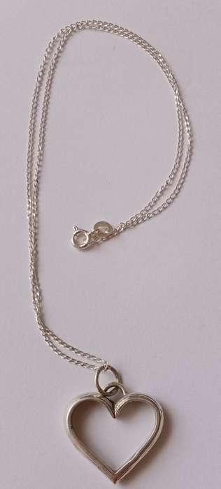Sterling silver heart pendant with sterling silver chain