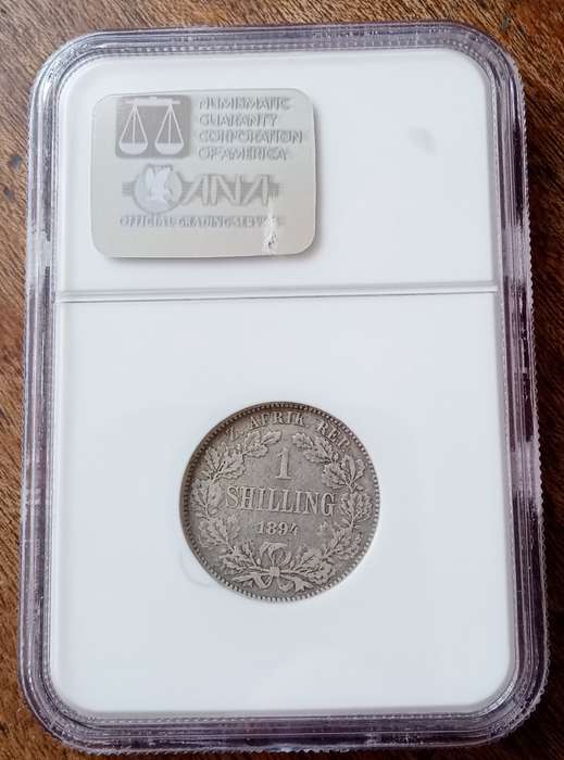 1894 ZAR Kruger silver Shilling NGC F12