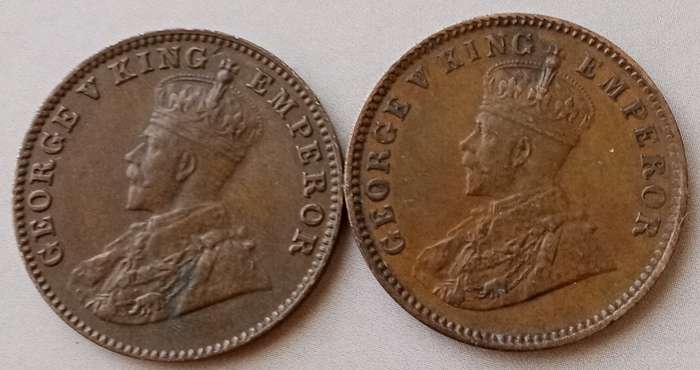 1928 and 1935 India 1/4 Anna set