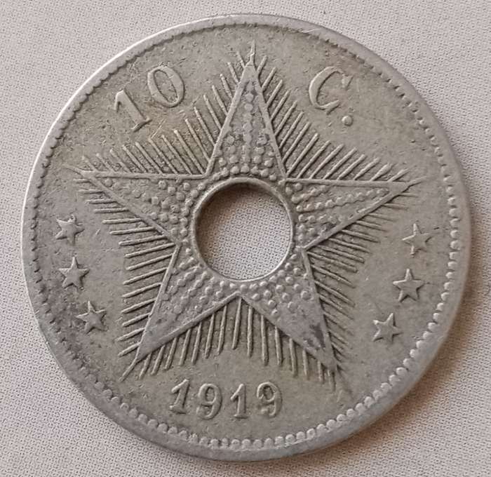 1919 Belgian Congo 10 centimes