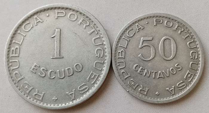 1951 Mozambique 1 Escudo and 1950 50 Centavos