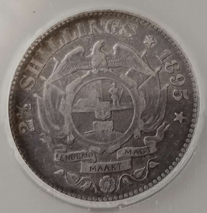 1895 ZAR Kruger silver 2 1/2 Shillings SANGS VF20