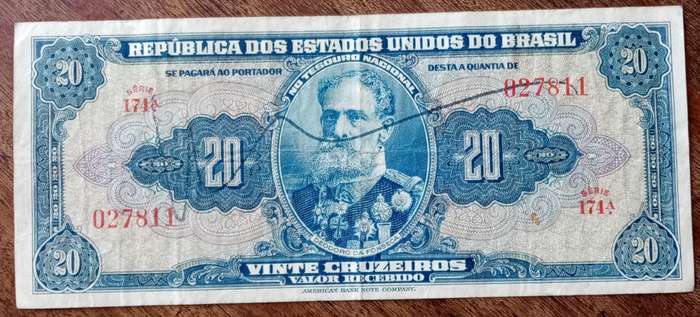 1943 Brazil 20 Cruzeiros (Autographed)