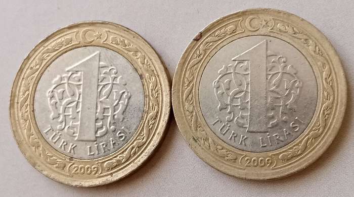 2009 Turkey 1 Lira x2