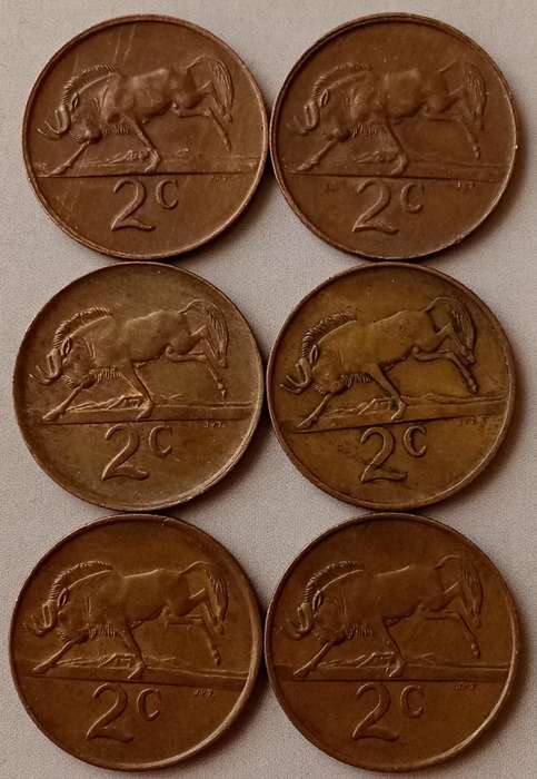 1980-1985 Republic 2c set in sequence