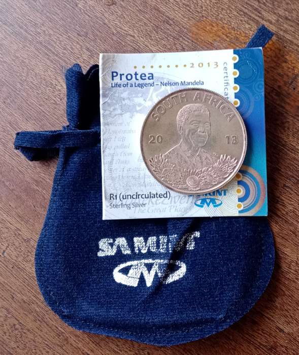 2013 Mandela uncirculated silver R1 in bag incl.certificate (mintage: 940)
