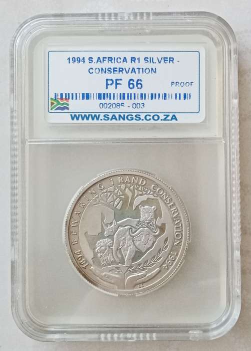 1994 Conservation proof silver R1 SANGS PF66