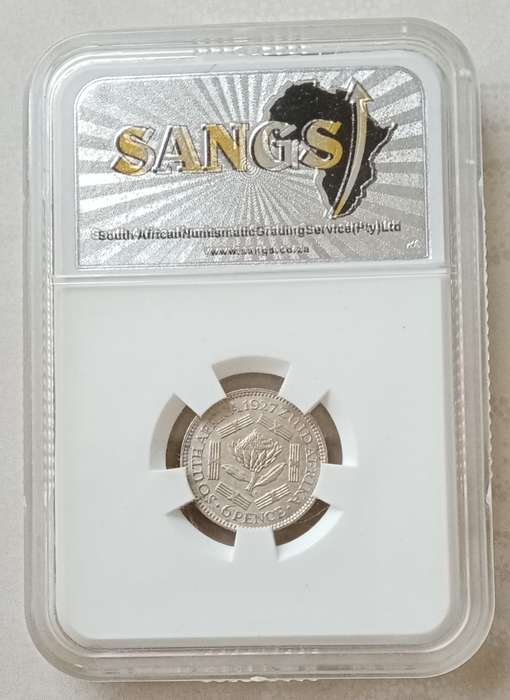 1927 Union silver sixpence SANGS XF40