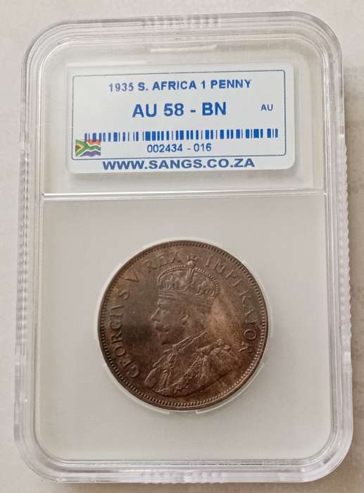 1935 Union penny SANGS AU58 BN