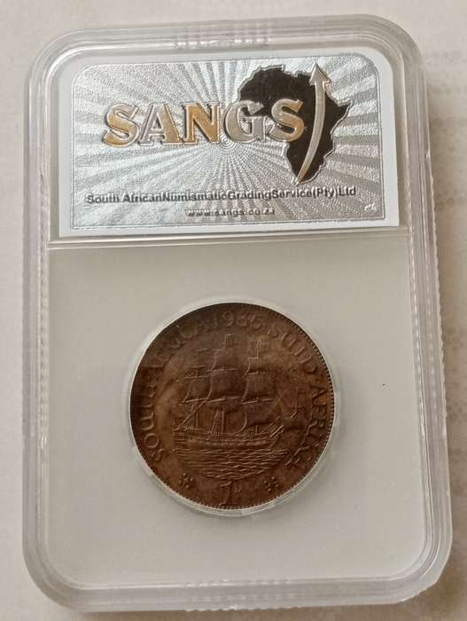1935 Union penny SANGS AU58 BN