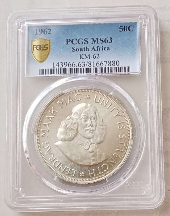Nice 1962 Republic silver 50c PCGS MS63 (low mintage)