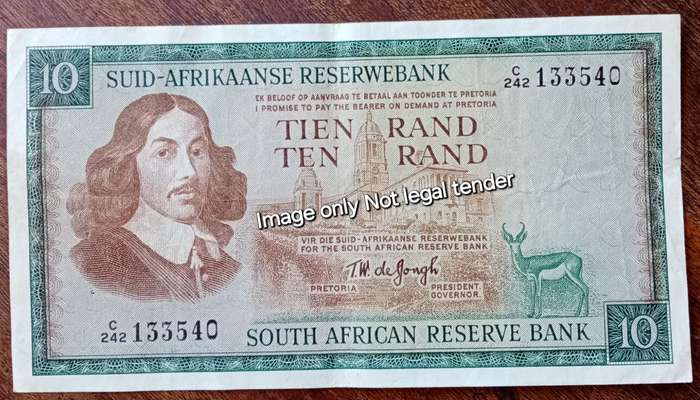 1967 T.W de Jongh 1st issue R10 note