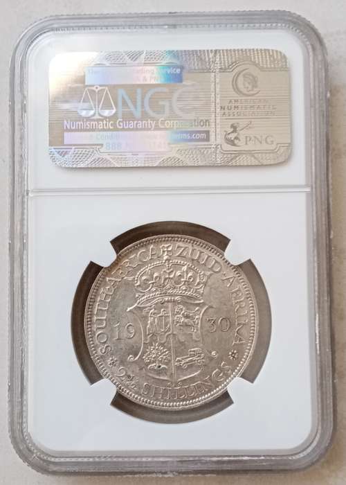 Nice 1930 union silver 2 1/2 shillings NGC AU55 (High cat value)