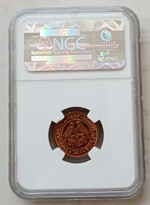 Nice 1957 union proof 1/4 Penny NGC PF66 RD (mintage: 1130)