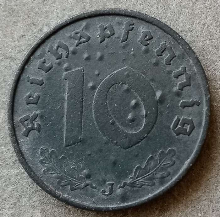 1942 J Germany 10 Reichspfennig (Third Reich)