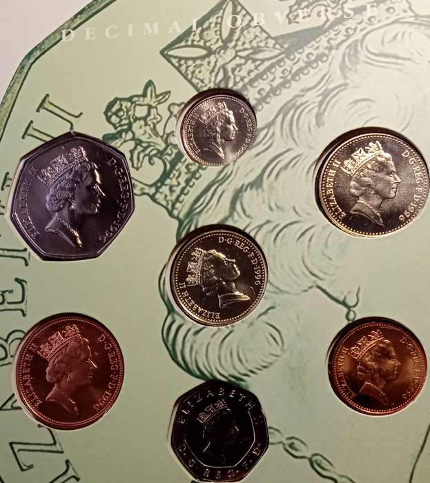 1963-1996 Great Britain pre decimal/decimal 14 coin uncirculated set in folder
