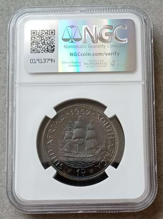 1952 Union proof penny NGC PF63 BN (mintage: 15500)