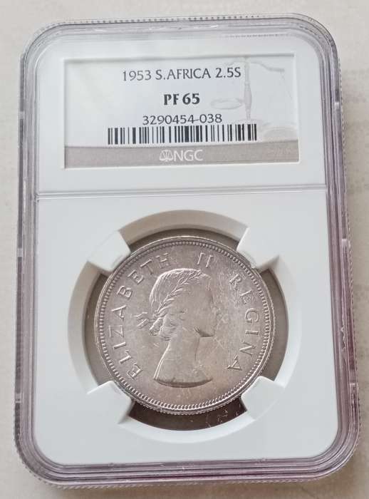 1953 Union proof silver 2 1/2 Shillings NGC PF65 (mintage: 5000)