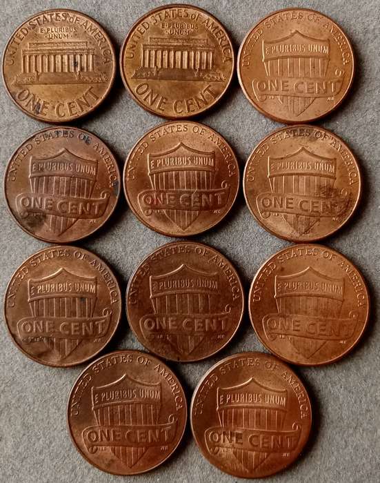 Lot of x11 Lincoln 1c coins (2000-2018)
